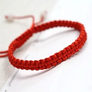 💖 Red Macrame Bracelet 7”-8” adjustable NEW